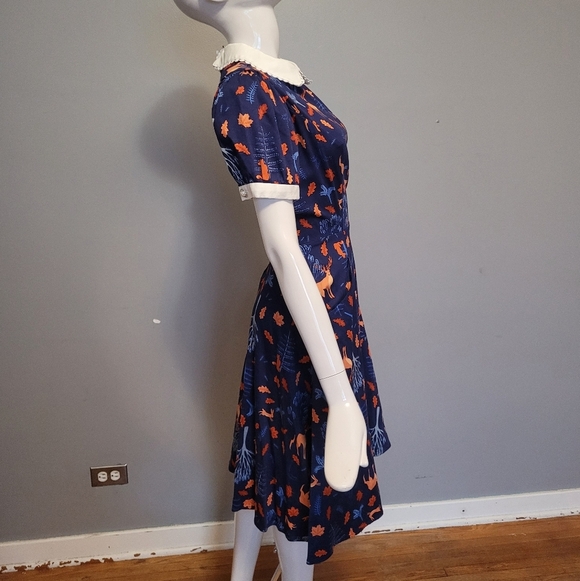 Collectif Peta Forest Friends Dress, Like New, Size M - Picture 3 of 11